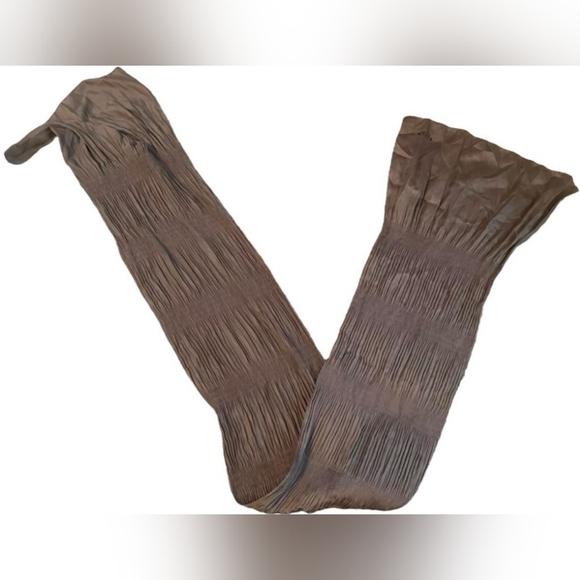 Furla Pleated Gathered Scarf to Taupe - Picture 4 of 6